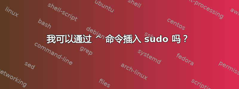 我可以通过 ^ 命令插入 sudo 吗？