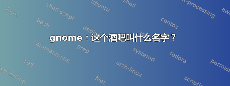 gnome：这个酒吧叫什么名字？