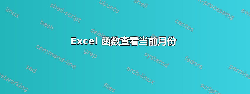 Excel 函数查看当前月份