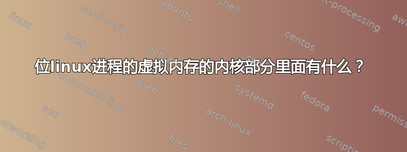 64位linux进程的虚拟内存的内核部分里面有什么？