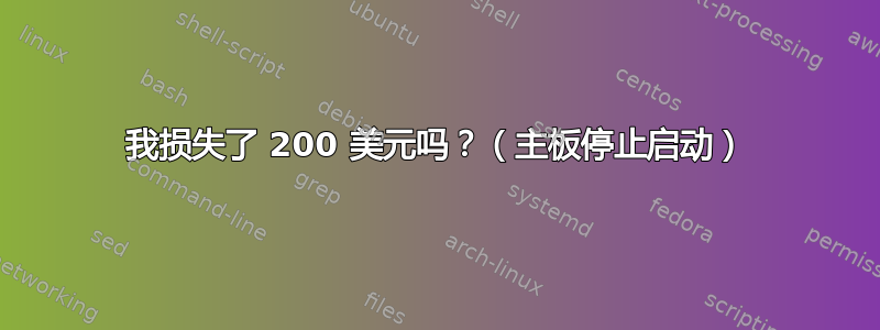 我损失了 200 美元吗？（主板停止启动）