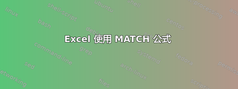 Excel 使用 MATCH 公式