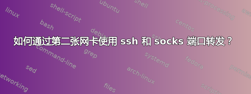 如何通过第二张网卡使用 ssh 和 socks 端口转发？