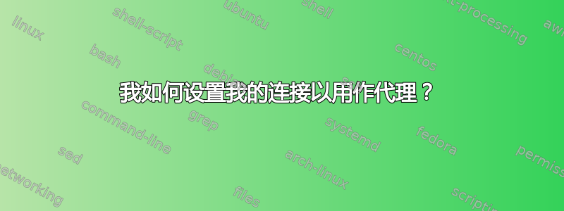 我如何设置我的连接以用作代理？