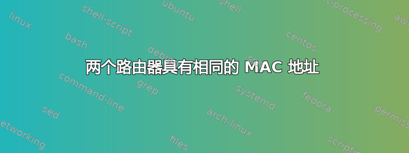 两个路由器具有相同的 MAC 地址