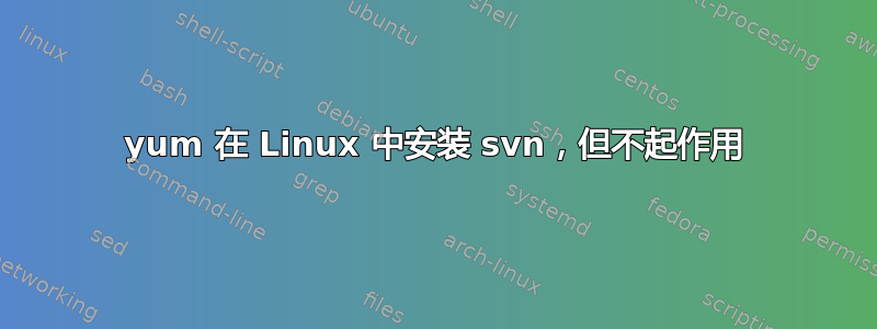 yum 在 Linux 中安装 svn，但不起作用