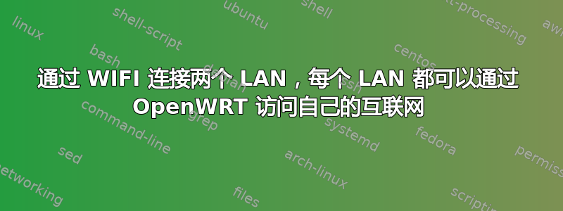 通过 WIFI 连接两个 LAN，每个 LAN 都可以通过 OpenWRT 访问自己的互联网