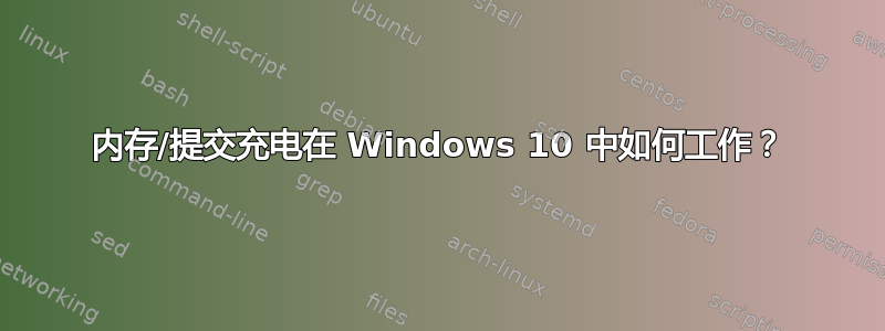 内存/提交充电在 Windows 10 中如何工作？