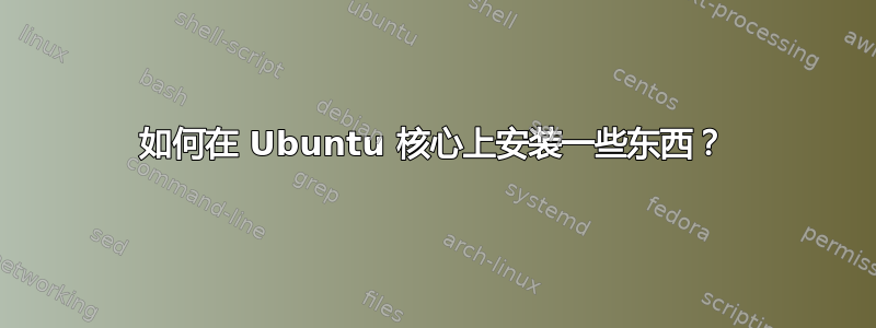 如何在 Ubuntu 核心上安装一些东西？