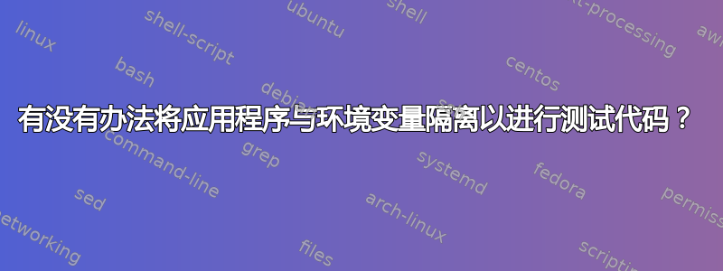 有没有办法将应用程序与环境变量隔离以进行测试代码？