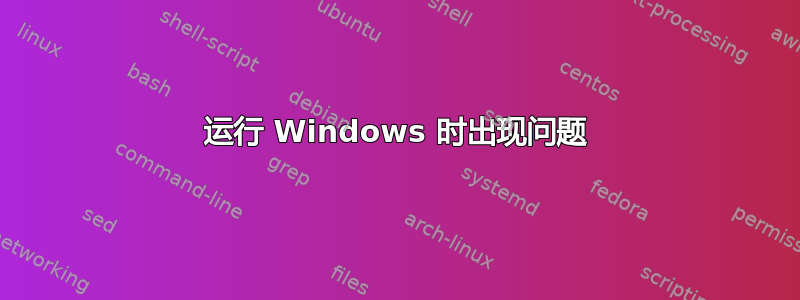 运行 Windows 时出现问题