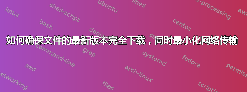 如何确保文件的最新版本完全下载，同时最小化网络传输