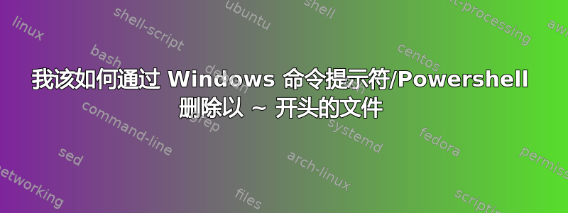 我该如何通过 Windows 命令提示符/Powershell 删除以 ~ 开头的文件