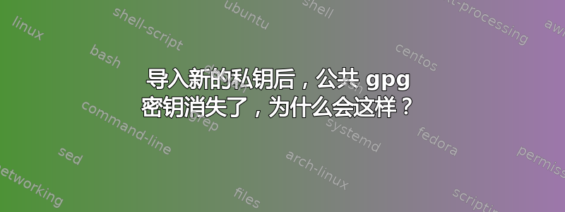 导入新的私钥后，公共 gpg 密钥消失了，为什么会这样？