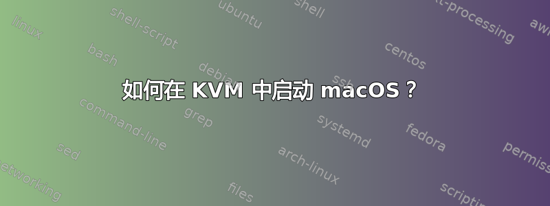 如何在 KVM 中启动 macOS？