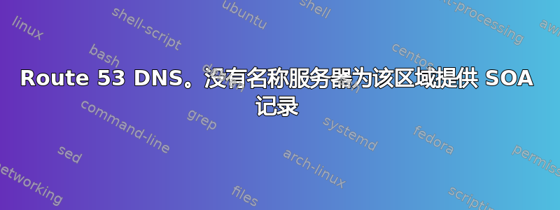 Route 53 DNS。没有名称服务器为该区域提供 SOA 记录