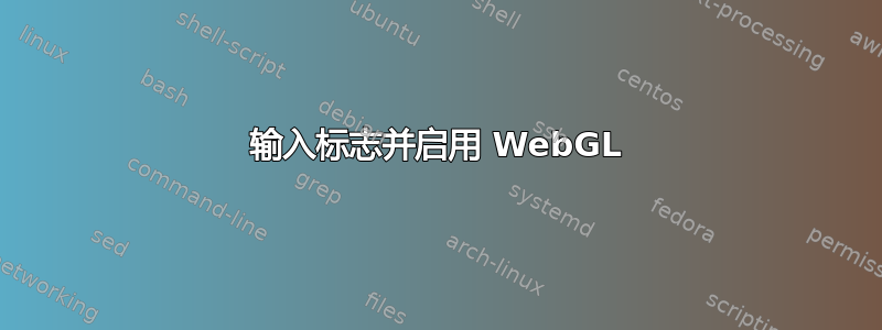 输入标志并启用 WebGL