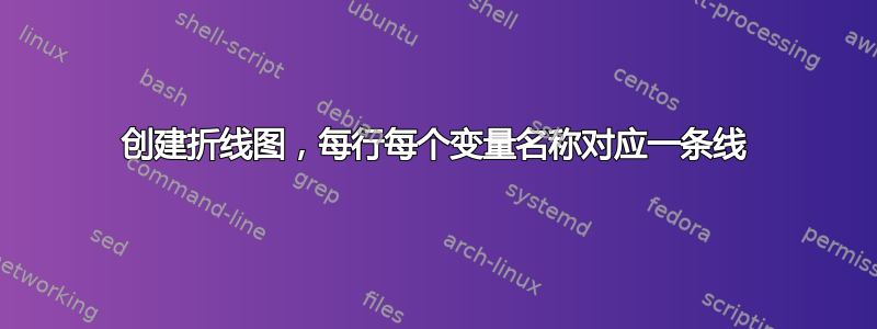 创建折线图，每行每个变量名称对应一条线