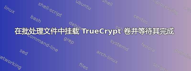 在批处理文件中挂载 TrueCrypt 卷并等待其完成
