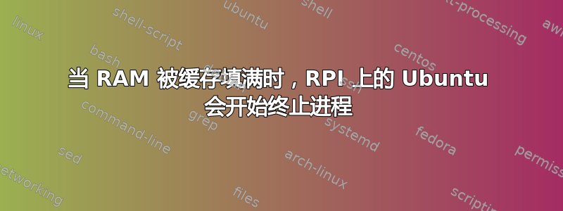 当 RAM 被缓存填满时，RPI 上的 Ubuntu 会开始终止进程