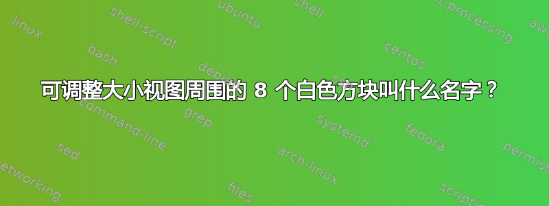 可调整大小视图周围的 8 个白色方块叫什么名字？