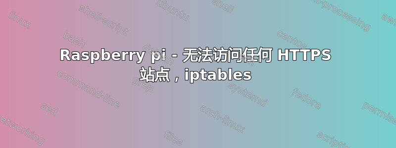 Raspberry pi - 无法访问任何 HTTPS 站点，iptables