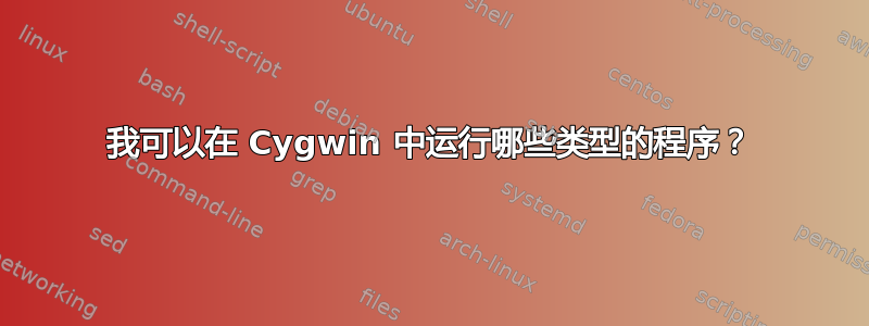 我可以在 Cygwin 中运行哪些类型的程序？