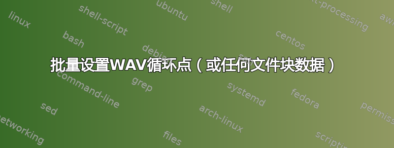 批量设置WAV循环点（或任何文件块数据）