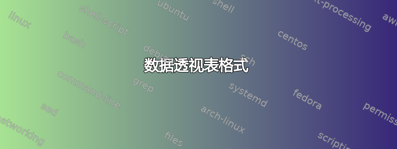 数据透视表格式