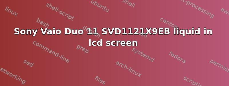 Sony Vaio Duo 11 SVD1121X9EB liquid in lcd screen