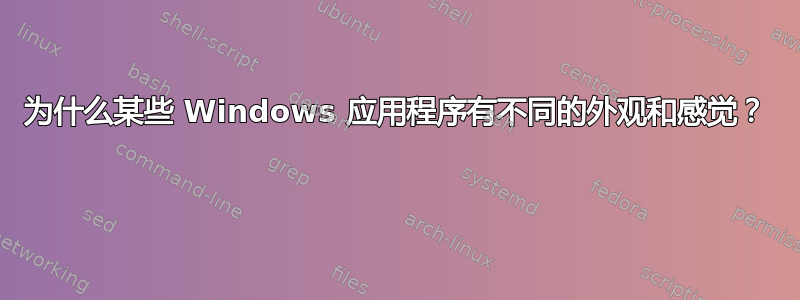 为什么某些 Windows 应用程序有不同的外观和感觉？ 