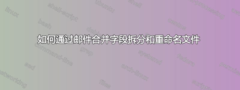 如何通过邮件合并字段拆分和重命名文件