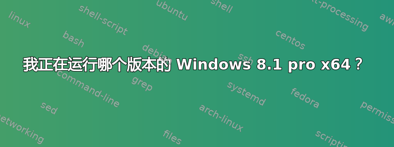 我正在运行哪个版本的 Windows 8.1 pro x64？