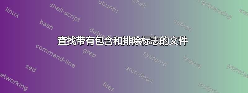 查找带有包含和排除标志的文件