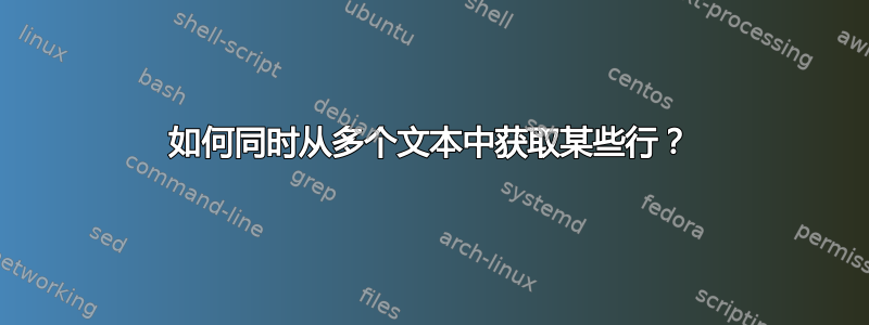 如何同时从多个文本中获取某些行？