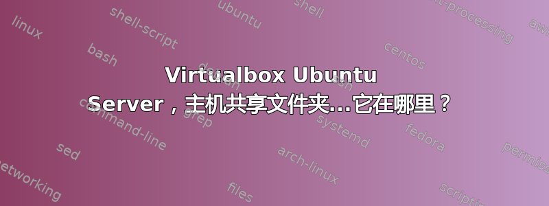 Virtualbox Ubuntu Server，主机共享文件夹...它在哪里？