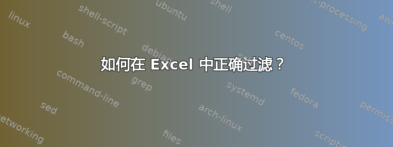 如何在 Excel 中正确过滤？