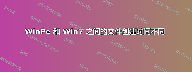 WinPe 和 Win7 之间的文件创建时间不同