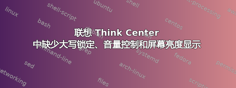 联想 Think Center 中缺少大写锁定、音量控制和屏幕亮度显示