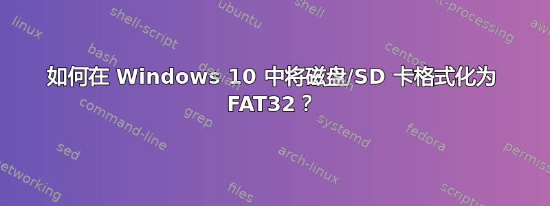 如何在 Windows 10 中将磁盘/SD 卡格式化为 FAT32？