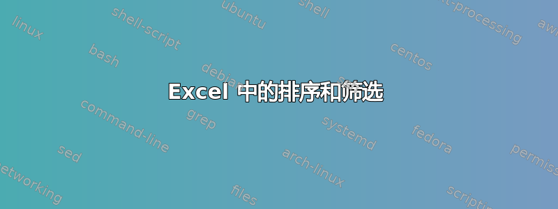 Excel 中的排序和筛选