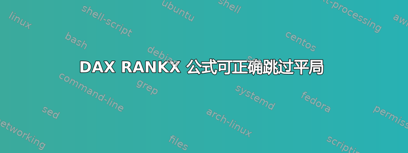 DAX RANKX 公式可正确跳过平局