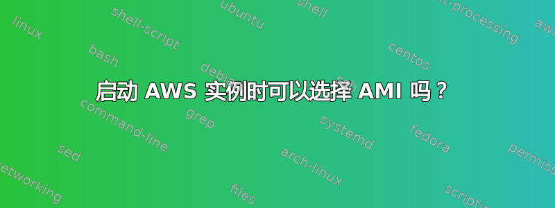 启动 AWS 实例时可以选择 AMI 吗？