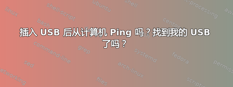 插入 USB 后从计算机 Ping 吗？找到我的 USB 了吗？