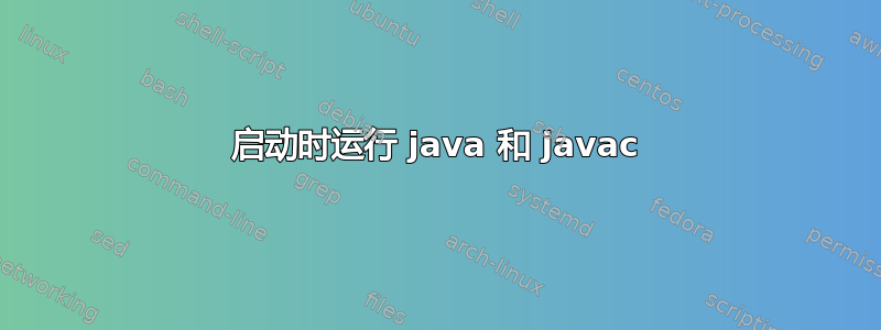 启动时运行 java 和 javac