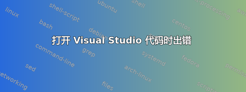 打开 Visual Studio 代码时出错