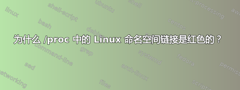 为什么 /proc 中的 Linux 命名空间链接是红色的？