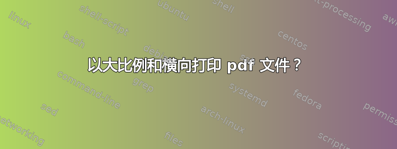 以大比例和横向打印 pdf 文件？