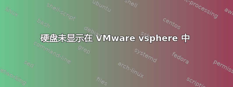 硬盘未显示在 VMware vsphere 中