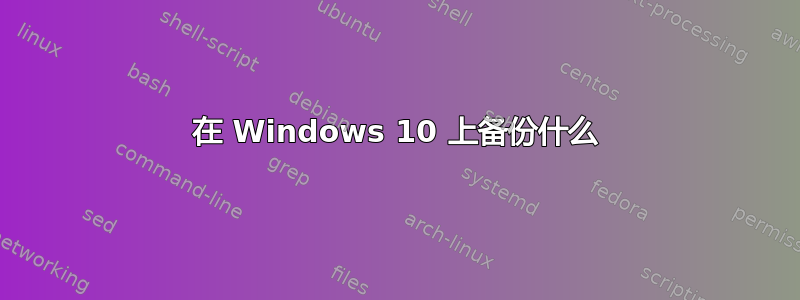 在 Windows 10 上备份什么